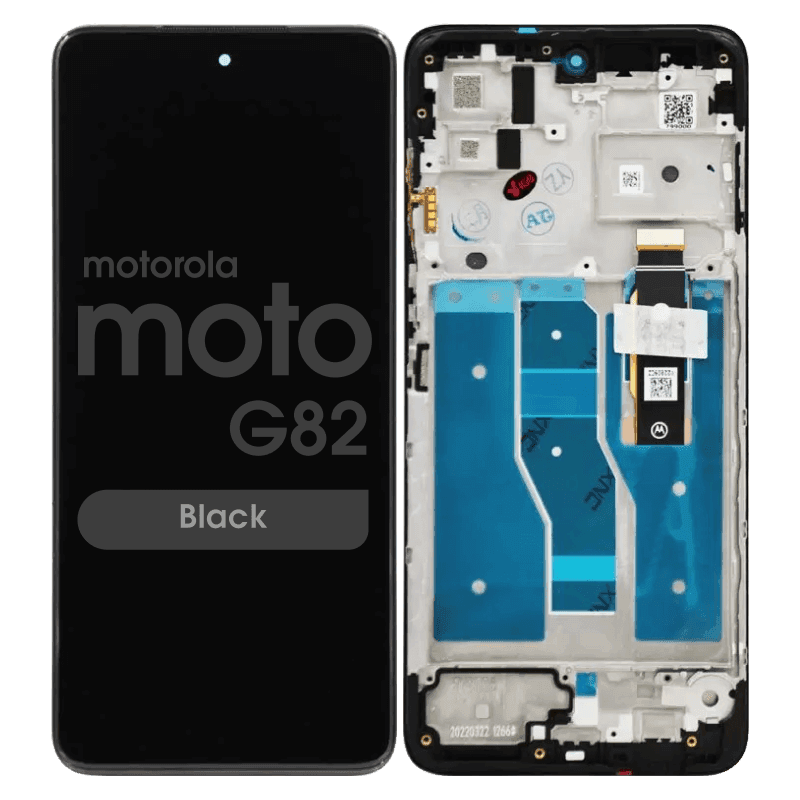 Service Pack - OLED Screen and Digitizer Assembly w/ Frame for Motorola Moto G82 (XT2225-1 / 2022) (Black)