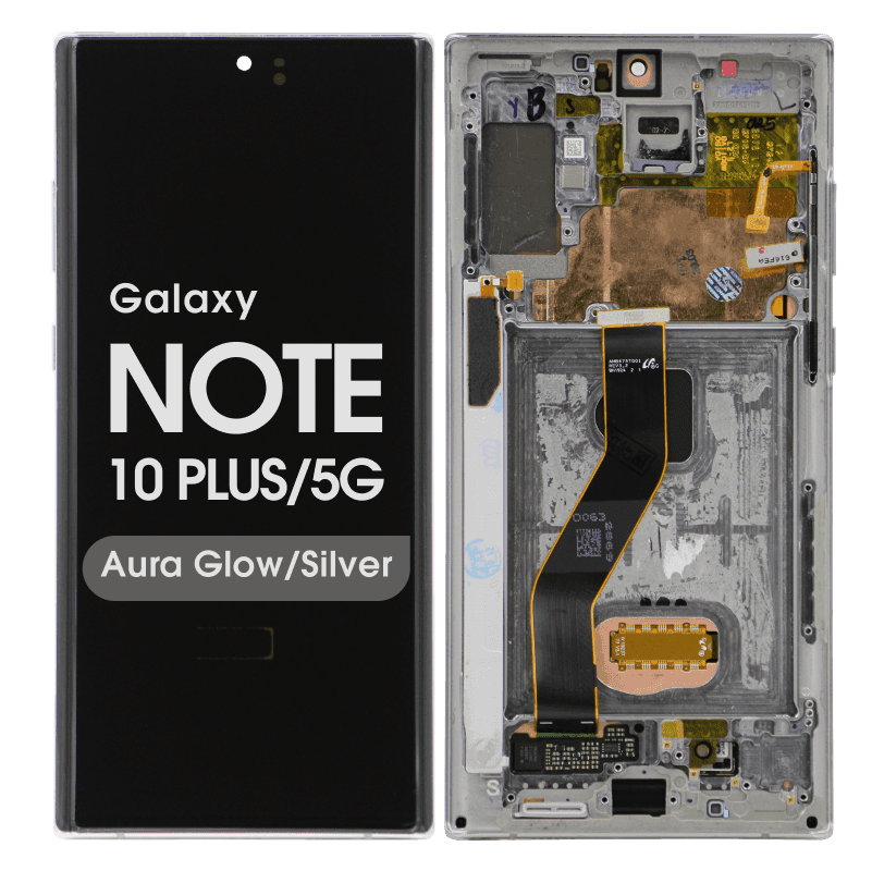 Aftermarket - Soft OLED Screen and Digitizer Assembly w/ Frame for Samsung Galaxy Note 10 Plus / 5G (N975 / N976) (Aura Glow / Silver)