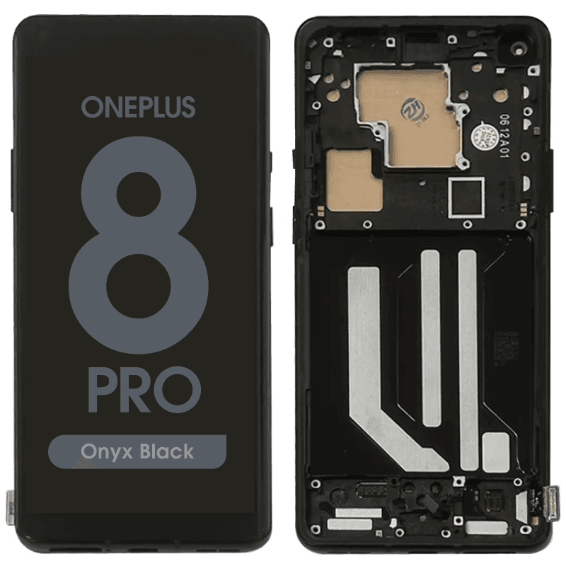 Refurbished - OLED Screen and Digitizer Assembly w/ Frame for OnePlus 8 Pro (Onyx Black)