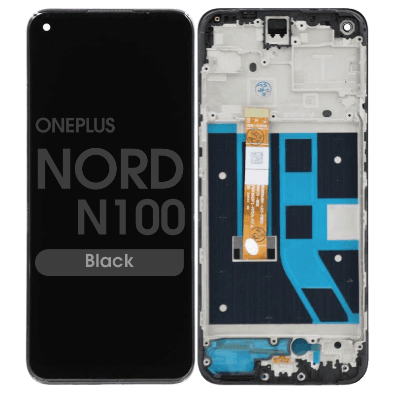 Refurbished - LCD Screen and Digitizer Assembly w/ Frame for OnePlus Nord N100 (Black)