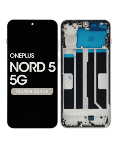 Refurbished - LCD Screen and Digitizer Assembly w/ Frame for OnePlus Nord 5 5G (Marble Sands) - Injured Gadgets