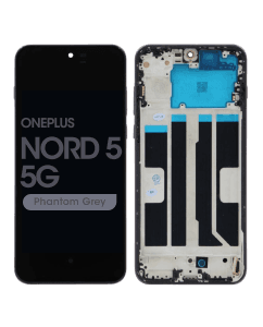 Refurbished - LCD Screen and Digitizer Assembly w/ Frame for OnePlus Nord 5 5G (Phantom Grey) - Injured Gadgets