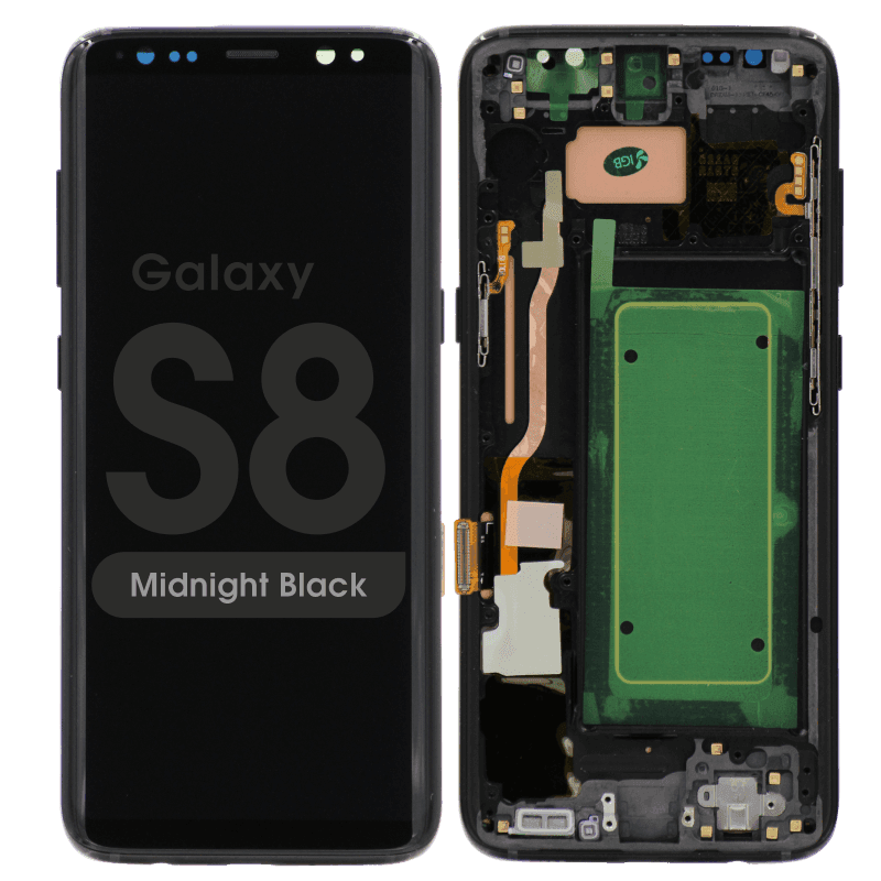 Refurbished - OLED Screen and Digitizer Assembly w/ Frame for Samsung Galaxy S8 (G950) (Midnight Black)