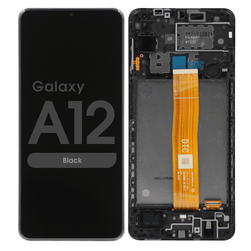 Premium - LCD Screen and Digitizer Assembly w/ Frame for Samsung Galaxy A12 (A125) (Black)