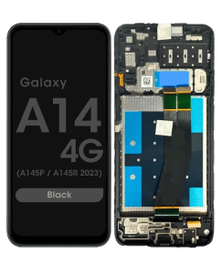Premium - LCD Screen and Digitizer Assembly w/ Frame for Samsung Galaxy A14 4G (A145P / A145R 2023) (Black) - Injured Gadgets