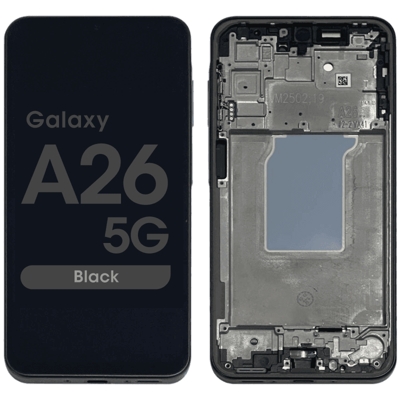 Refurbished- OLED Screen and Digitizer Assembly w/ Frame for Samsung Galaxy A26 5G (A266 / 2025) (Black)