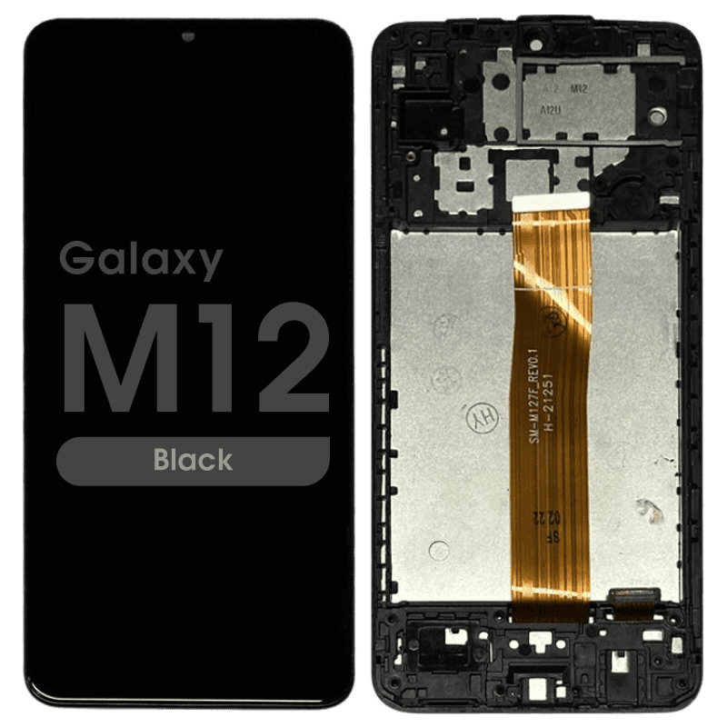 Refurbished - LCD Assembly w/ Frame for Samsung Galaxy M12 (M127 / 2020) (Black)