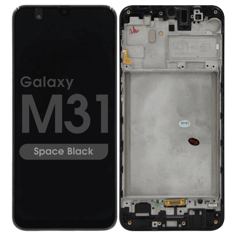 Refurbished - OLED Screen and Digitizer Assembly w/ Frame for Samsung Galaxy M31 (M315) (Space Black)