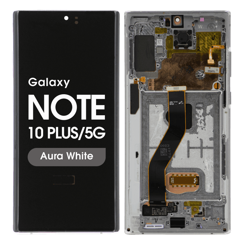 Aftermarket - Soft OLED Screen and Digitizer Assembly w/ Frame for Samsung Galaxy Note 10 Plus / 5G (N975 / N976) (Aura White)