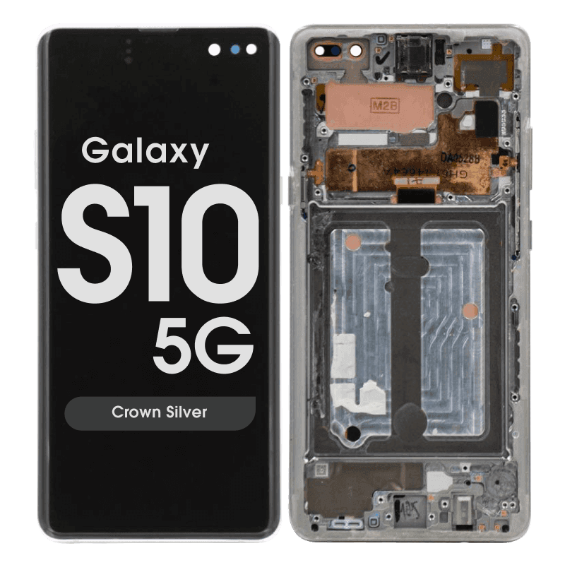 Refurbished - OLED Screen and Digitizer Assembly w/ Frame for Samsung Galaxy S10 5G (G977) (Crown Silver)