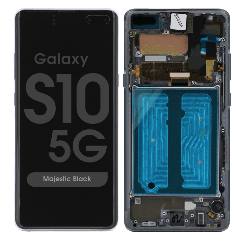 Service Pack - OLED Screen and Digitizer Assembly w/ Frame for Samsung Galaxy S10 5G (G977) (Majestic Black)