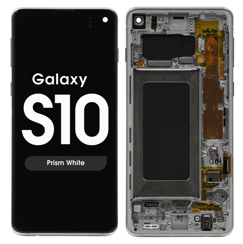 Refurbished - OLED Screen and Digitizer Assembly w/ Frame for Samsung Galaxy S10 (G973) (Prism White)