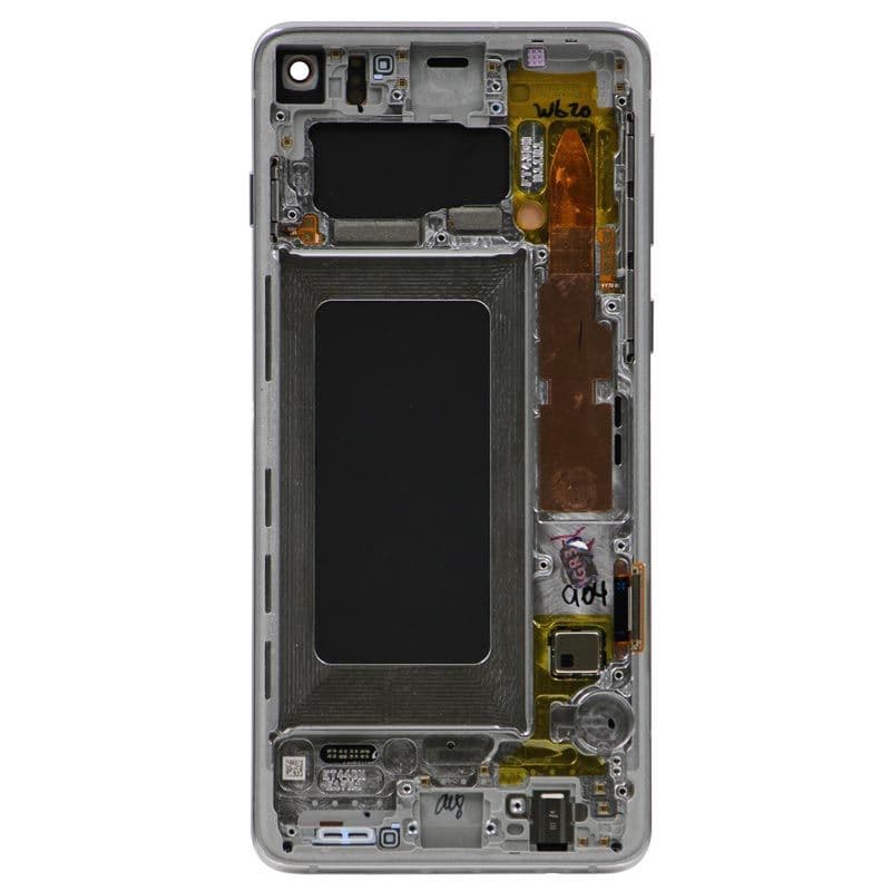 Refurbished - OLED Screen and Digitizer Assembly w/ Frame for Samsung Galaxy S10 (G973) (Prism White)