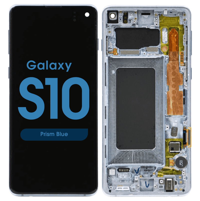 Refurbished - OLED Screen and Digitizer Assembly w/ Frame for Samsung Galaxy S10 (G973) (Prism Blue)