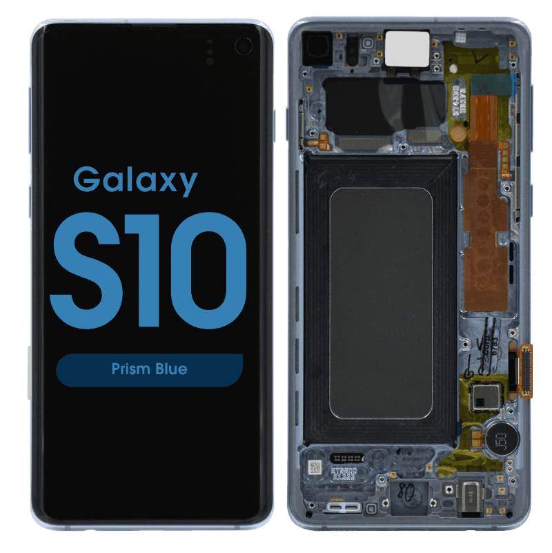 Service Pack - OLED Screen and Digitizer Assembly w/ Frame for Samsung Galaxy S10 (G973) (Prism Blue)
