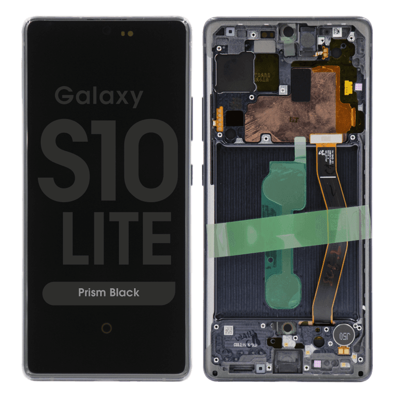 Service Pack - OLED Screen and Digitizer Assembly w/ Frame for Samsung Galaxy S10 Lite (G770) (Prism Black)