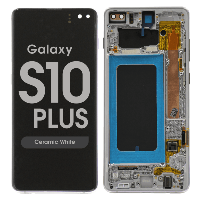 Refurbished - OLED Screen and Digitizer Assembly w/ Frame for Samsung Galaxy S10 Plus (G975) (Ceramic White)