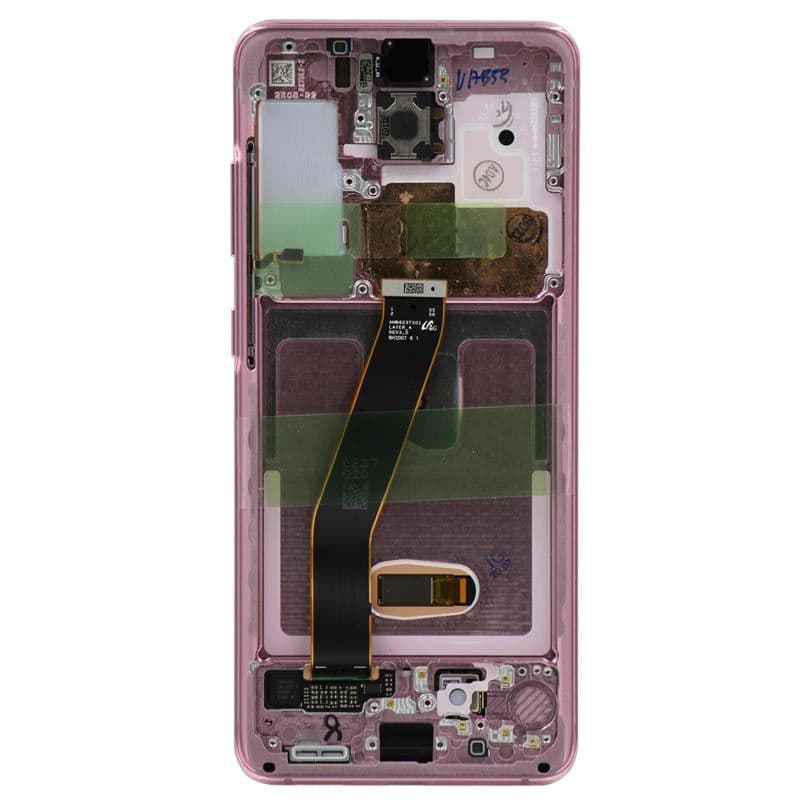 Refurbished - OLED Screen and Digitizer Assembly w/ Frame for Samsung Galaxy S20 (All Carriers except Verizon 5G UW) (G980) (Cloud Pink)