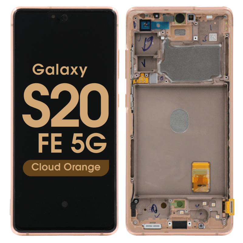 Service Pack - OLED Screen and Digitizer Assembly w/ Frame for Samsung Galaxy S20 FE 5G (G780 / G781) (Cloud Orange)