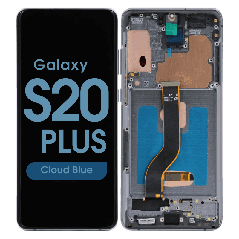 Aftermarket - Soft OLED Screen and Digitizer Assembly w/ Frame for Samsung Galaxy S20 Plus (G985) (Cloud Blue)