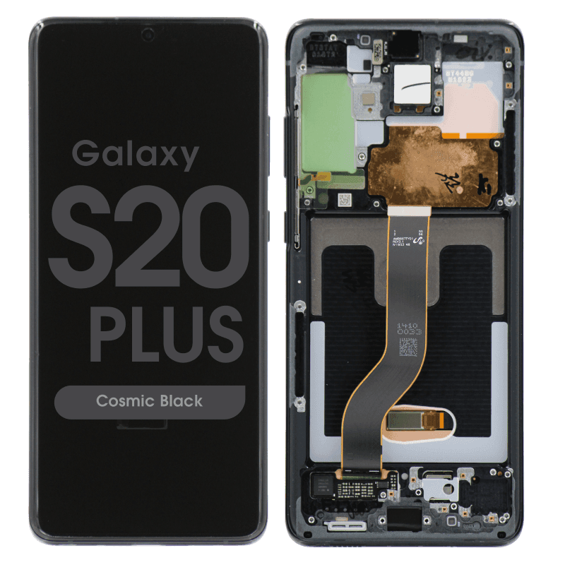 Refurbished - OLED Screen and Digitizer Assembly w/ Frame for Samsung Galaxy S20 Plus (G985) (Cosmic Black)