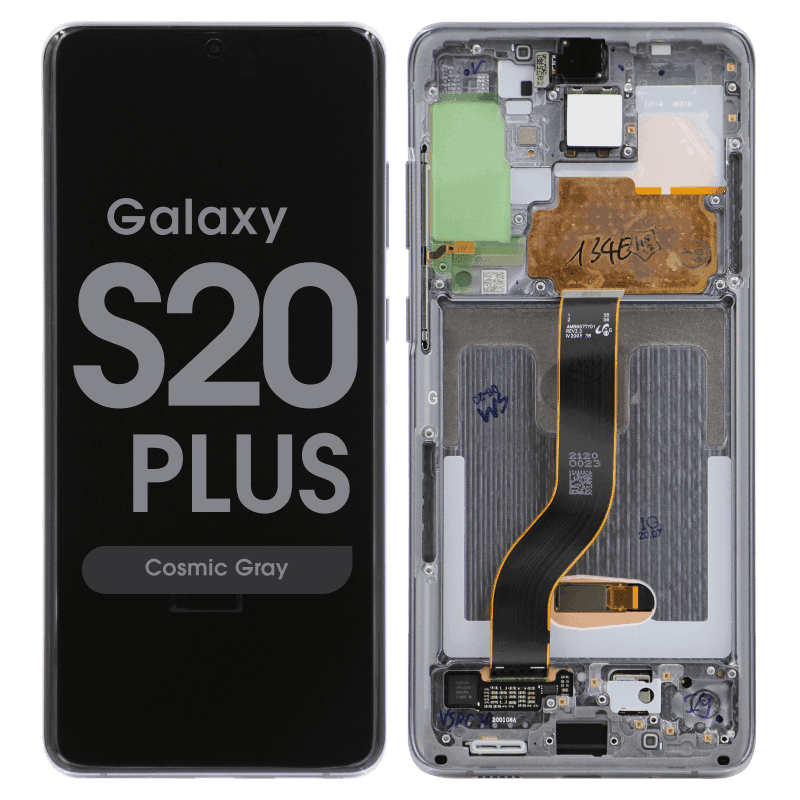Refurbished - OLED Screen and Digitizer Assembly w/ Frame for Samsung Galaxy S20 Plus (G985) (Cosmic Gray)