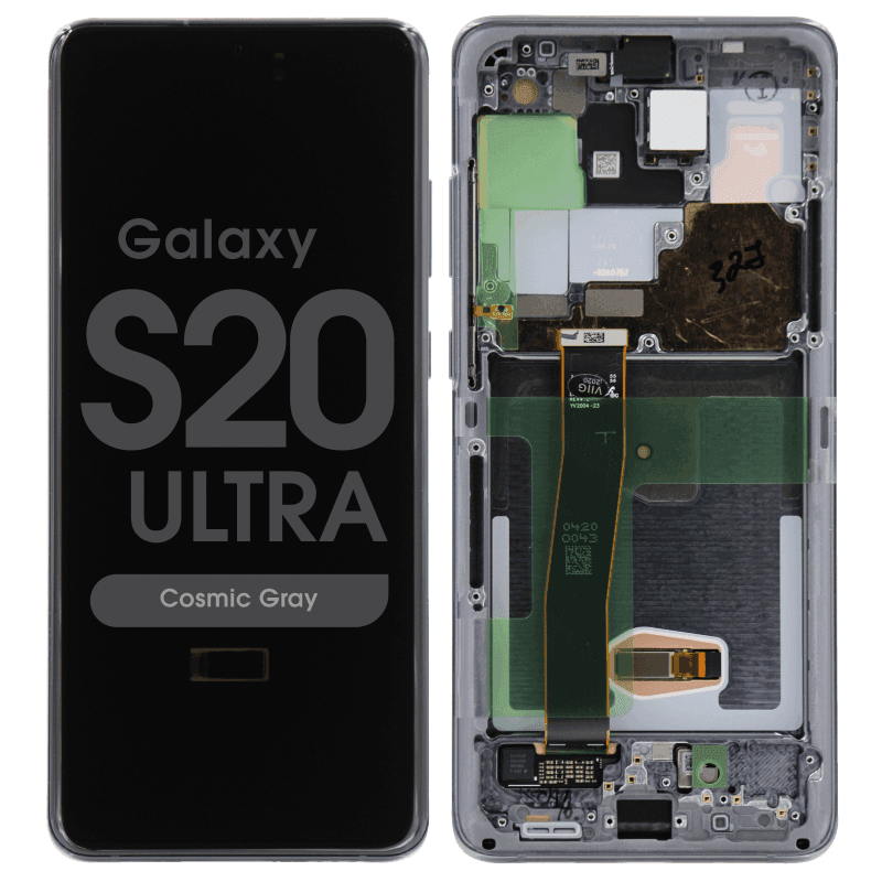 Refurbished - OLED Screen and Digitizer Assembly w/ Frame for Samsung Galaxy S20 Ultra (All Carriers except Verizon 5G UW) (G988) (Cosmic Gray)