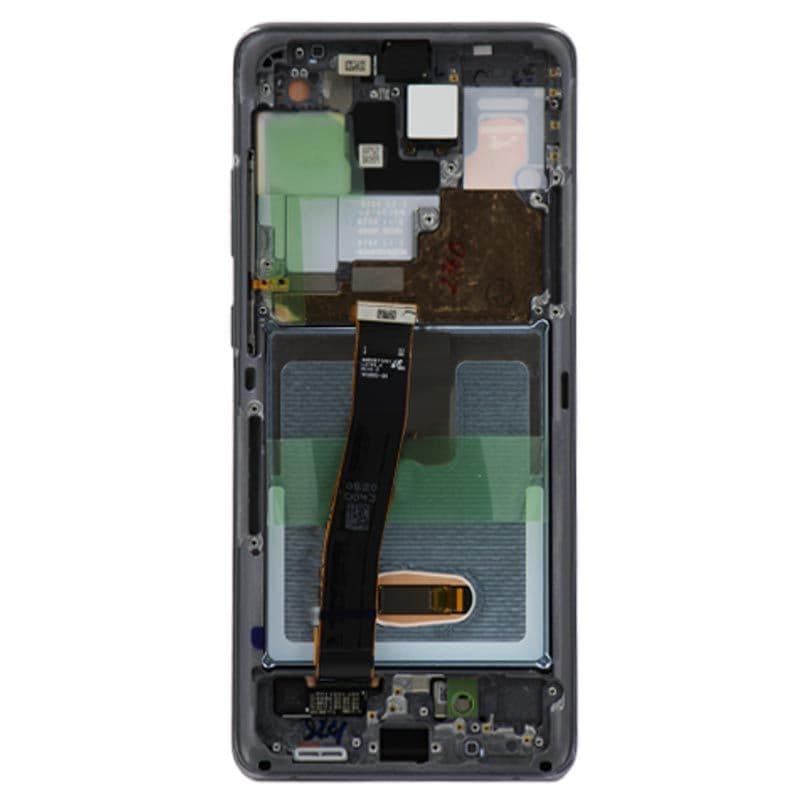 Service Pack - OLED Screen and Digitizer Assembly w/ Frame for Samsung Galaxy S20 Ultra (All Carriers except Verizon 5G UW) (G988) (Cosmic Black)