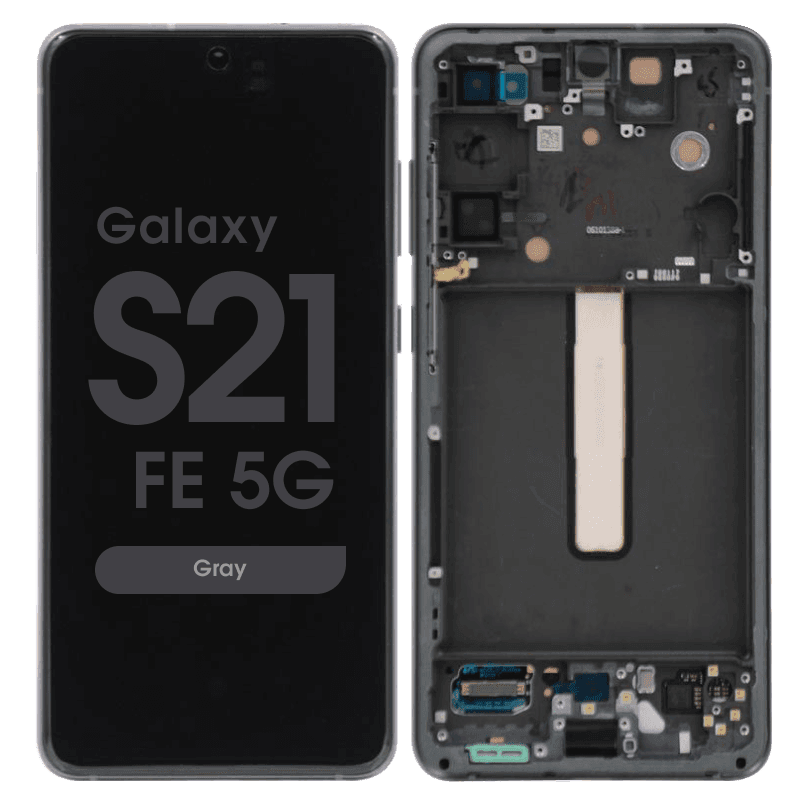Service Pack - OLED Screen and Digitizer Assembly w/ Frame for Samsung Galaxy S21 FE 5G (G990) (Gray)
