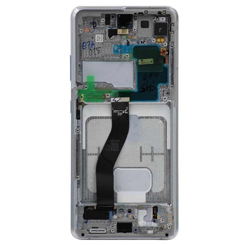 Service Pack - OLED Screen and Digitizer Assembly w/ Frame for Samsung Galaxy S21 Ultra 5G (All Carriers except Verizon 5G UW) (G988) (Phantom Silver)