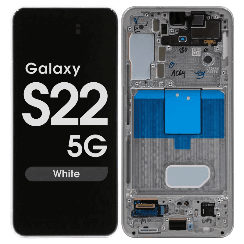 Service Pack - OLED Screen and Digitizer Assembly w/ Frame for Samsung Galaxy S22 5G (S901B) (International Version) (White)