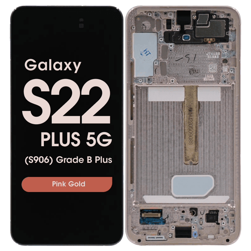 OEM Pull - OLED Screen and Digitizer Assembly w/ Frame for Samsung Galaxy S22 Plus 5G (S906) (Grade B Plus) (Pink Gold)