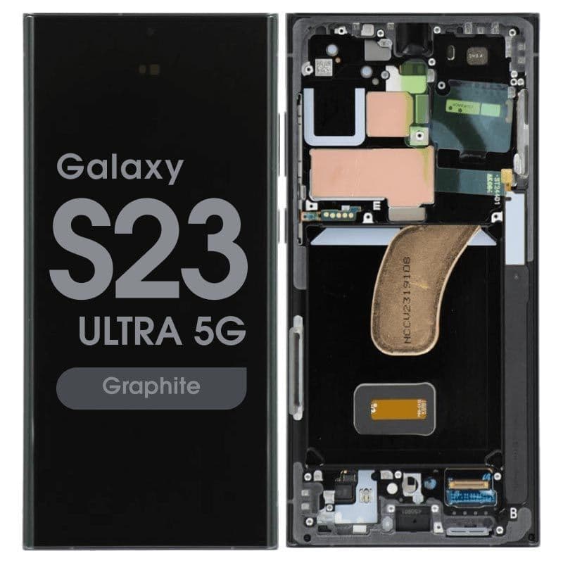 Refurbished - OLED Screen and Digitizer Assembly w/ Frame for Samsung Galaxy S23 Ultra 5G (S918) (US / International Version) (Graphite)