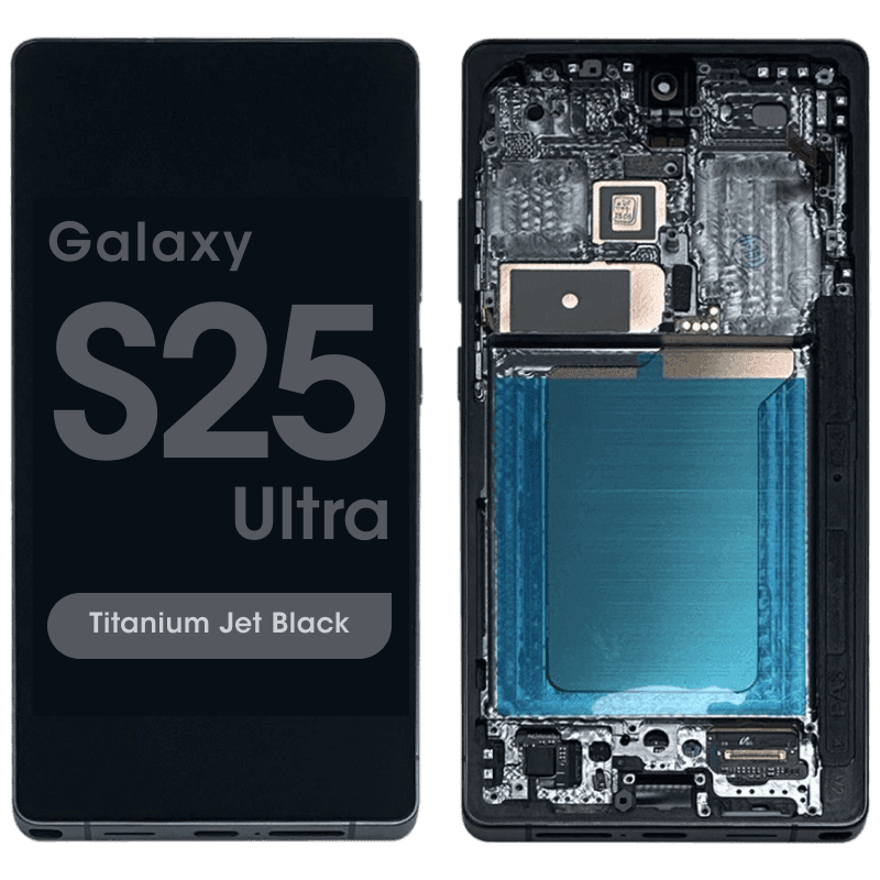 Refurbished - OLED Screen and Digitizer Assembly w/ Frame for Samsung Galaxy S25 Ultra (S938) (US / International Version) (Titanium Jet Black)