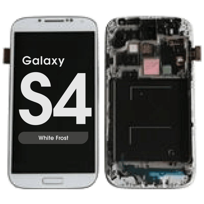 Complete Assembly - LCD Screen and Digitizer Assembly w/ Frame for Samsung Galaxy S4 (I337 / M919) (White Frost)