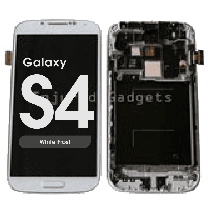 Complete Assembly - LCD Screen and Digitizer Assembly w/ Frame for Samsung Galaxy S4 (L720 / I545) (White Frost)