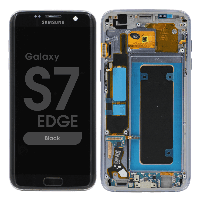 Refurbished - OLED Screen and Digitizer Assembly w/ Frame for Samsung Galaxy S7 Edge (G935F) (Black)