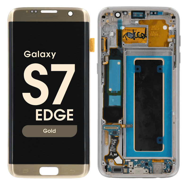 Refurbished - OLED Screen and Digitizer Assembly w/ Frame for Samsung Galaxy S7 Edge (G935F) (Gold)