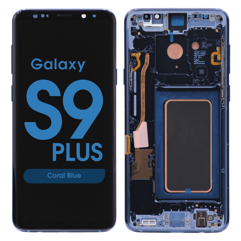 Refurbished - OLED Screen and Digitizer Assembly w/ Frame for Samsung Galaxy S9 Plus (G965) (Coral Blue)