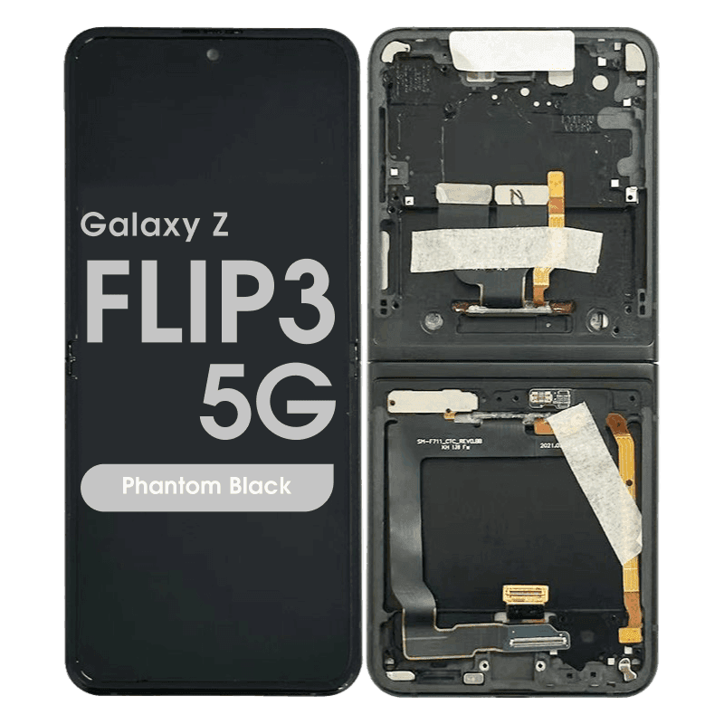 Refurbished - OLED Assembly w/ Digitizer for Samsung Galaxy Z Flip3 5G (F711) (Phantom Black)