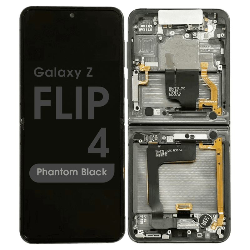 Refurbished - OLED Assembly w/ Digitizer for Samsung Galaxy Z Flip 4 (F721) (Phantom Black)