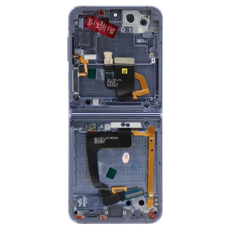OEM Pull - OLED Screen and Digitizer Assembly w/ Frame for Samsung Galaxy Z Flip 4 (F721) (Grade C) (Blue)