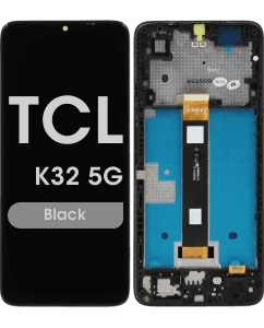 Refurbished - LCD Screen and Digitizer Assembly w/ Frame for TCL K32 5G (Black)