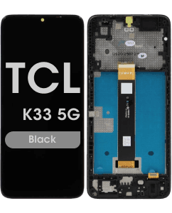 Refurbished - LCD Screen and Digitizer Assembly w/ Frame for TCL K33 5G (Black) - Injured Gadgets