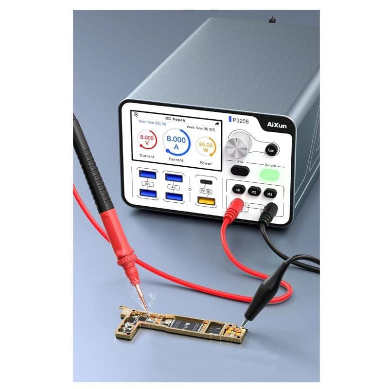 Axiun - P3208 320W / 32V / 8A Smart Regulated Power Supply Current / Voltage Adjustable Output DC Power w/ One Key Boot Power Cable w/ Bluetooth / WiFi Antenna
