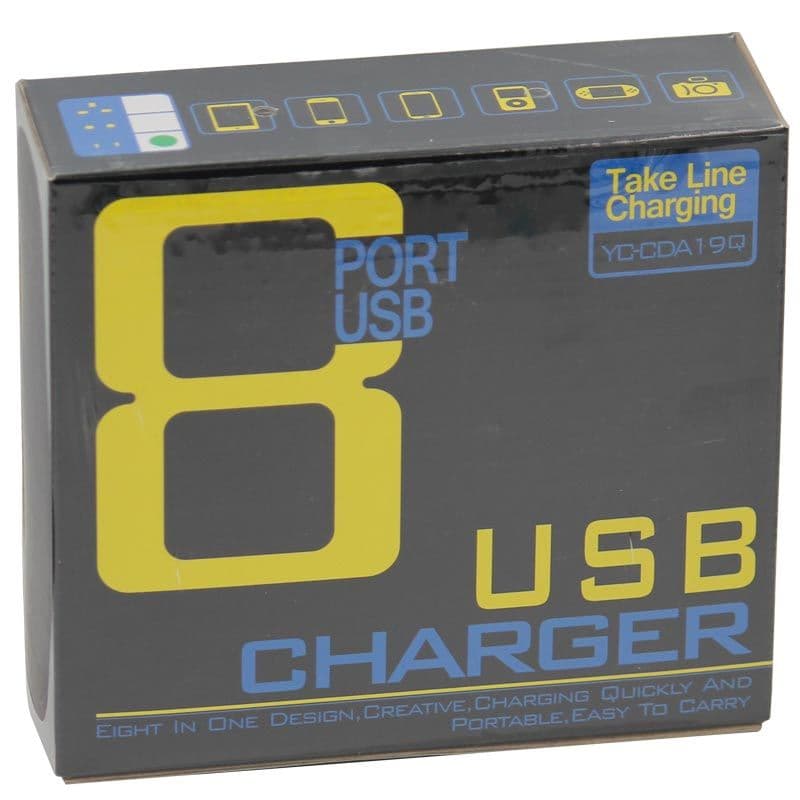 Fast Charging Multiple USB Charger 8 Port Charger Hub w/ LED Display Power Adapter